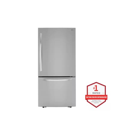 Lg 26 cu. ft. Stainless Steel Energy Star Certified Bottom Freezer Refrigerator LRDCS2603S